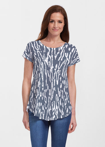 Deep Dive (26079) ~ Short Sleeve Scoop Neck Flowy Tunic