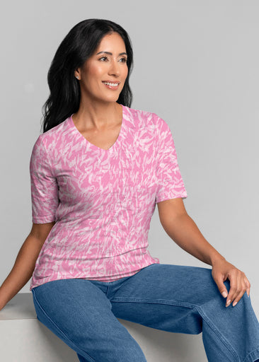 Flamingo (26080) ~ Signature Elbow Sleeve V-Neck Top