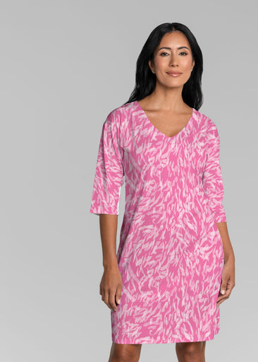 Flamingo (26080) ~ Lucy 3/4 Sleeve V-Neck Dress