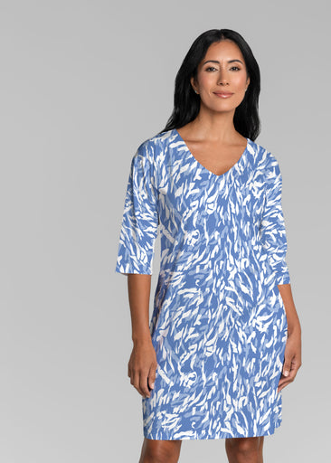 Faded Jeans (26083) ~ Lucy 3/4 Sleeve V-Neck Dress