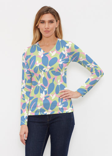 Boca Blue (26084) ~ Butterknit Long Sleeve V-Neck Top