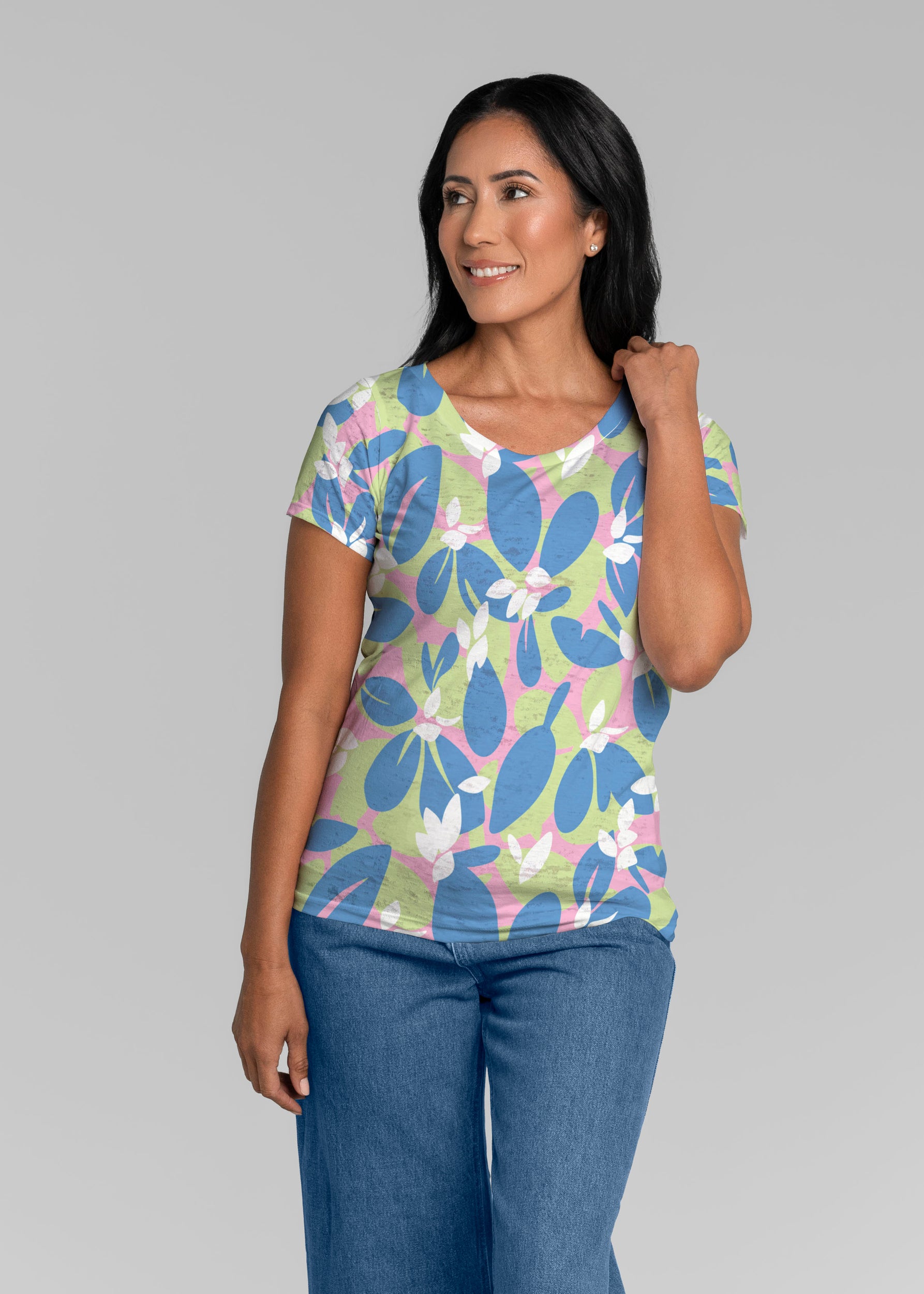 Boca Blue (26084) ~ Short Sleeve Scoop Shirt – Whimsy Rose