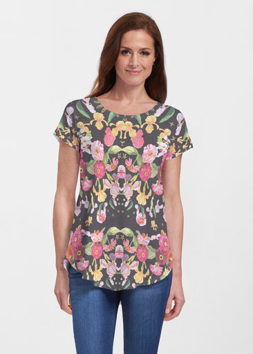 Baroque (26085) ~ Short Sleeve Scoop Neck Flowy Tunic