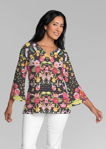 Baroque (26085) ~ Banded 3/4 Bell-Sleeve V-Neck Tunic