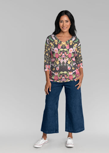 Baroque (26085) ~ Signature 3/4 Sleeve V-Neck Top