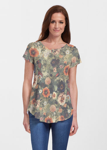 Dreamscape (26086) ~ Short Sleeve Scoop Neck Flowy Tunic