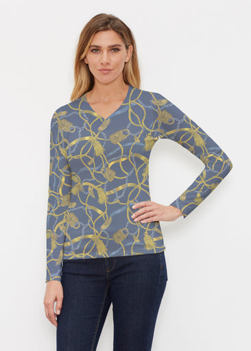 Tassels and Locks (26087) ~ Butterknit Long Sleeve V-Neck Top