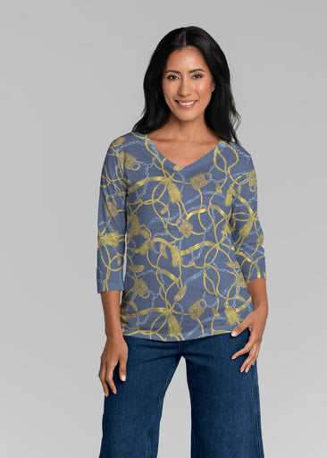 Tassels and Locks (26087) ~ Signature 3/4 Sleeve V-Neck Top
