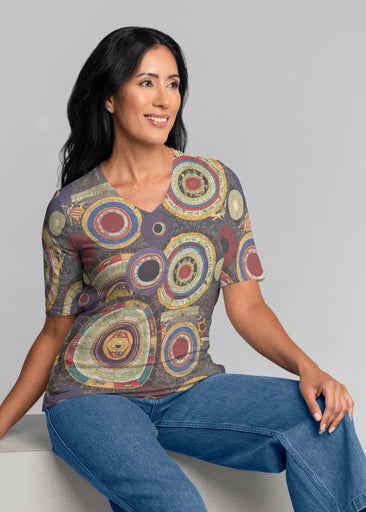 Archeology (26088) ~ Signature Elbow Sleeve V-Neck Top