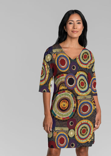 Archeology (26088) ~ Lucy 3/4 Sleeve V-Neck Dress