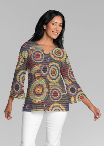 Archeology (26088) ~ Banded 3/4 Bell-Sleeve V-Neck Tunic