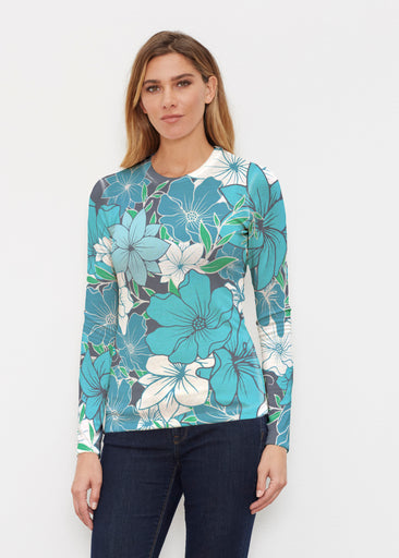 Polly Navy (5269) ~ Butterknit Long Sleeve Crew Top