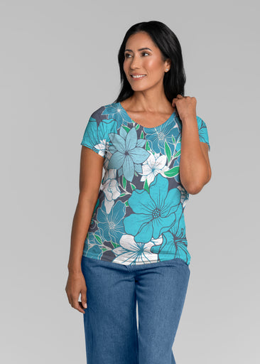 Polly Navy (5269) ~ Short Sleeve Scoop Shirt