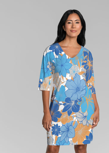 Polly Golden (5270) ~ Lucy 3/4 Sleeve V-Neck Dress