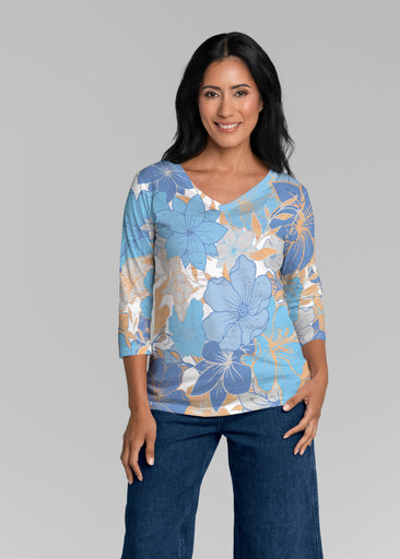 Polly Golden (5270) ~ Signature 3/4 Sleeve V-Neck Top