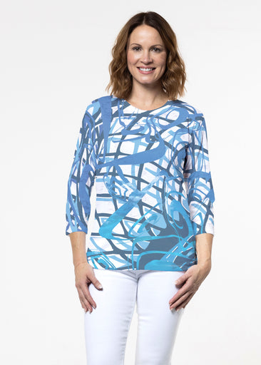 Infinite Blue (5273) ~ Signature 3/4 Sleeve Crew Neck Top
