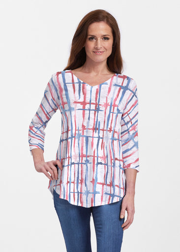Knotted Fourth (8004) ~ V-neck Flowy Tunic