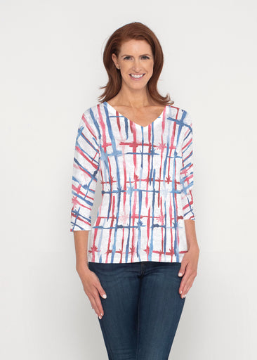 Knotted Fourth (8004) ~ Signature 3/4 Sleeve V-Neck Top