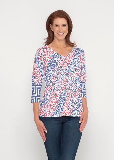 Greek Cat Fourth (8005) ~ Signature 3/4 Sleeve V-Neck Top