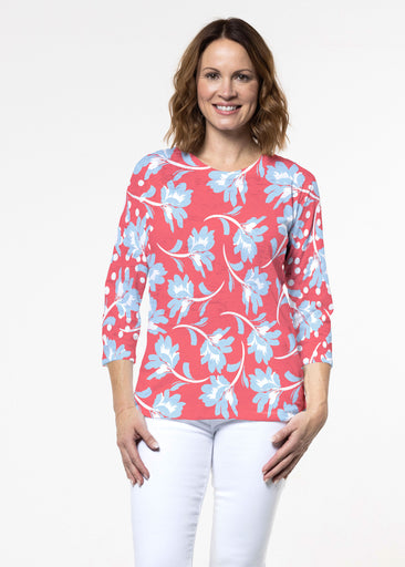 Floral Dot Fourth (8006) ~ Signature 3/4 Sleeve Crew Neck Top