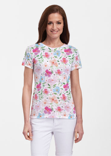 Vibrant Meadow (8026) ~ Sheer Short Sleeve Crew Shirt