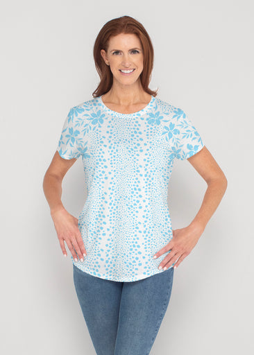 Leopard Rose Aqua (8028) ~ Contoured Tri-Blend Scoop Tee