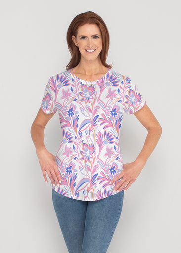 Floral Buds Pink (8032) ~ Contoured Tri-Blend Scoop Tee