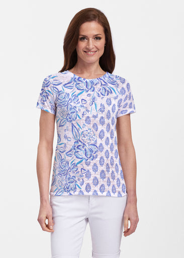 Flora (8041) ~ Sheer Short Sleeve Crew Shirt