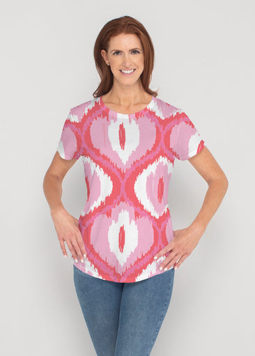 Ikat Buds Red/Pink (8096) ~ Contoured Tri-Blend Scoop Tee