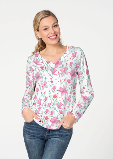 Azalea (8109) ~ French Terry V-neck Top