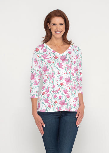 Azalea (8109) ~ Signature 3/4 Sleeve V-Neck Top