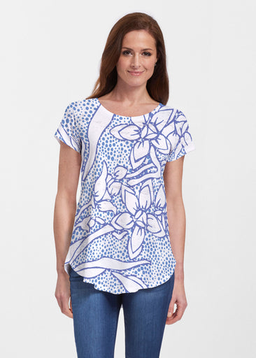 Polka Vine (8111) ~ Short Sleeve Scoop Neck Flowy Tunic