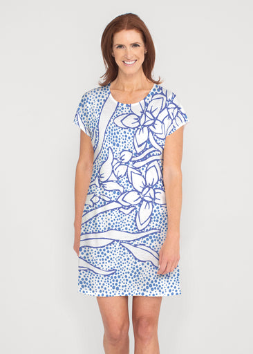 Polka Vine (8111) ~ French Terry Short Sleeve Crew Dress