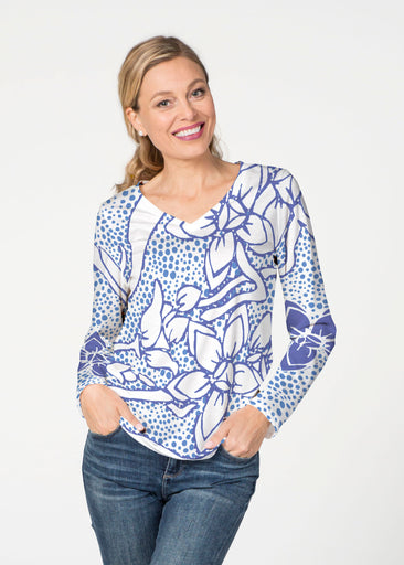 Polka Vine (8111) ~ French Terry V-neck Top