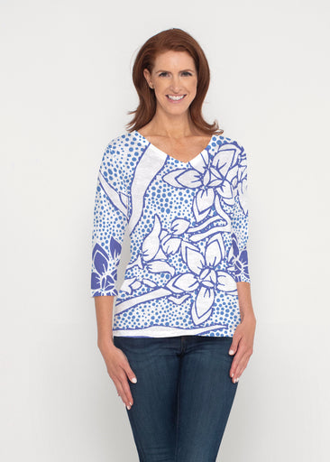 Polka Vine (8111) ~ Signature 3/4 Sleeve V-Neck Top