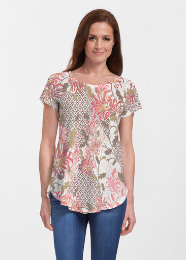 Lucia Chocolate (8129) ~ Short Sleeve Scoop Neck Flowy Tunic