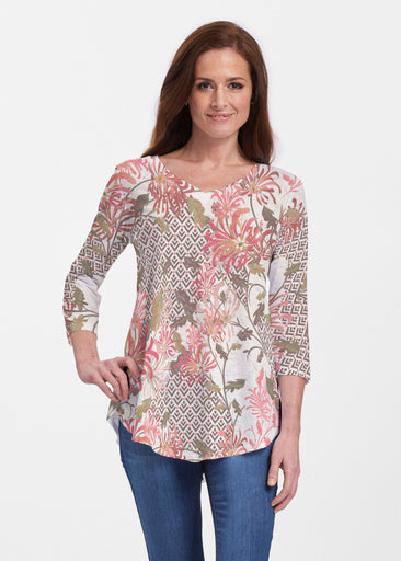 Lucia Chocolate (8129) ~ V-neck Flowy Tunic