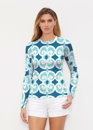 Links Navy Aqua (8133) ~ Long Sleeve Rash Guard