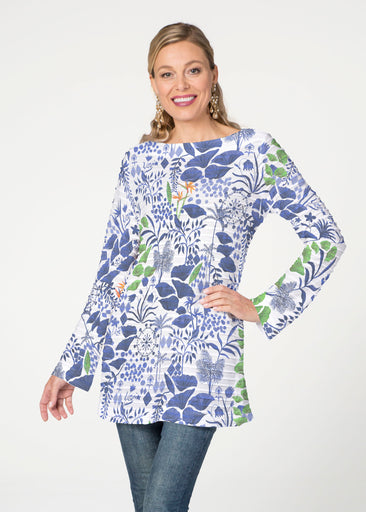 Petals (8141) ~ Banded Boatneck Tunic