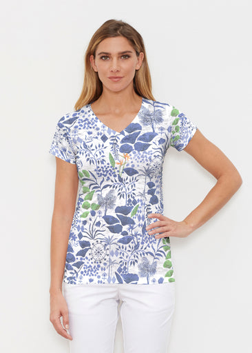 Petals (8141) ~ Signature Cap Sleeve V-Neck Shirt