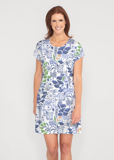 Petals (8141) ~ French Terry Short Sleeve Crew Dress