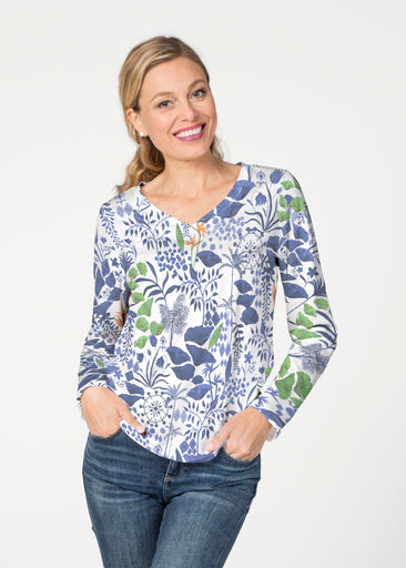 Petals (8141) ~ French Terry V-neck Top