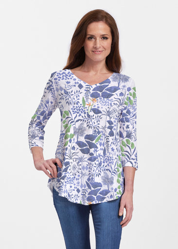 Petals (8141) ~ V-neck Flowy Tunic