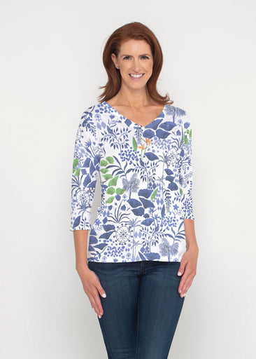 Petals (8141) ~ Signature 3/4 Sleeve V-Neck Top