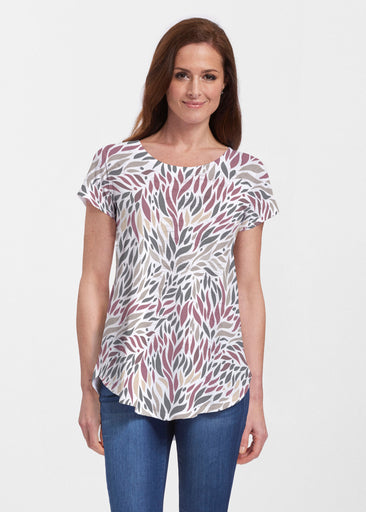 Hotsy Totsy Wine (8144) ~ Short Sleeve Scoop Neck Flowy Tunic