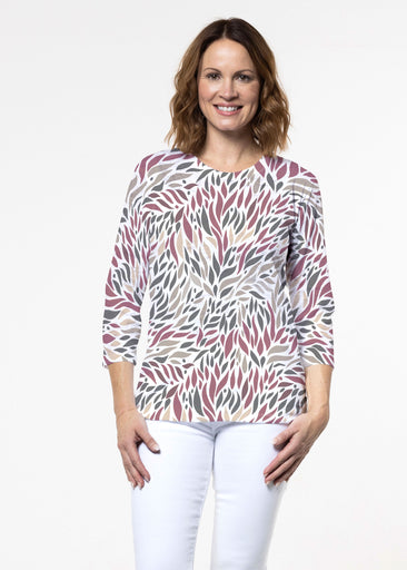 Hotsy Totsy Wine (8144) ~ Signature 3/4 Sleeve Crew Neck Top