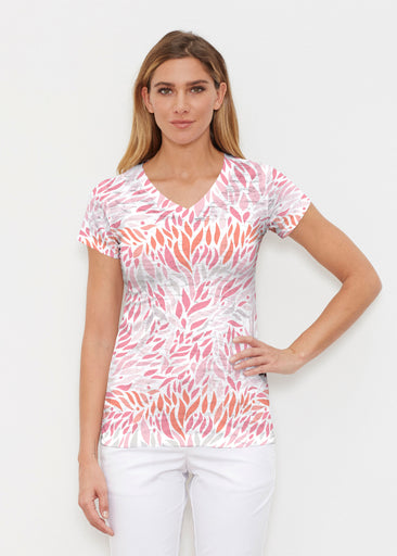 Hotsy Totsy Pink (8145) ~ Signature Cap Sleeve V-Neck Shirt