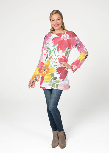 Festive Bloom (8154) ~ Banded Boatneck Tunic