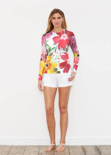 Festive Bloom (8154) ~ Long Sleeve Rash Guard