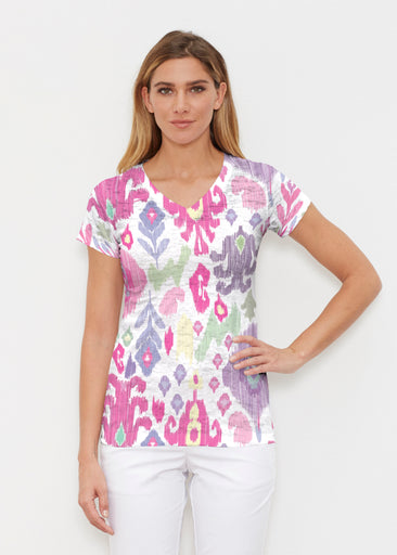 Spring Pastel (8155) ~ Signature Cap Sleeve V-Neck Shirt